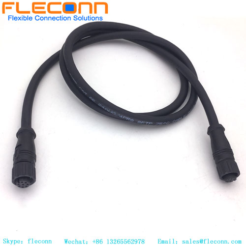 M12 8-pin Female Plastic Nut Injection Molding Cable