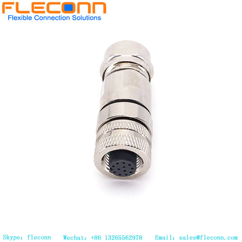 M12 A Coded 12 Pin Straight Female Connector