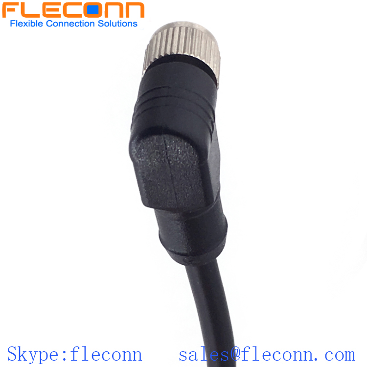 M8 4 Pin Right Angle Female Connector Cable