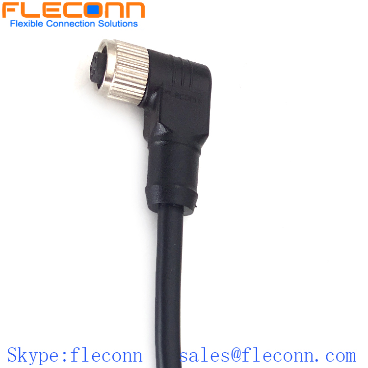 M8 4 Pin Right Angle Female Connector Cable