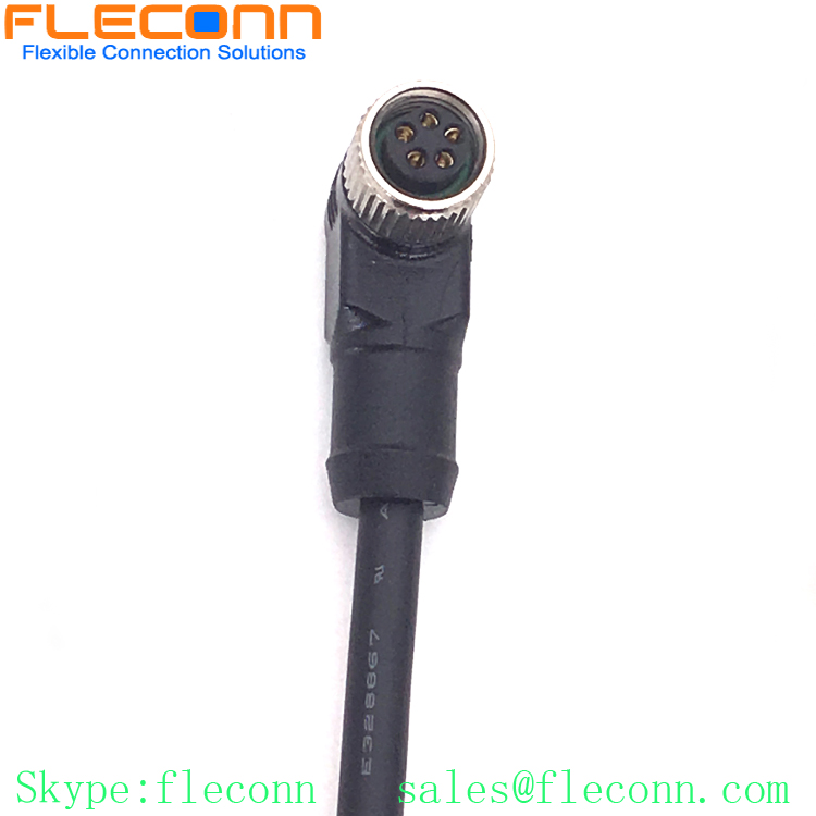 M8 5 Position Female Cable, 90 Deg Right Angle, 0.5M 1M 2M 3M Available