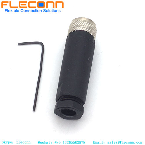 M8 3 Pin Female Field Wireable Connector