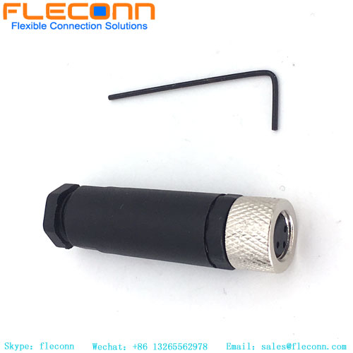M8 3 Pin Female Field Wireable Connector