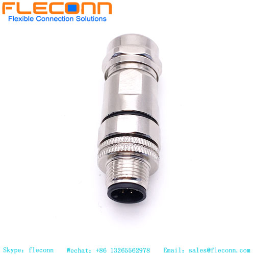 M12 A-coded Metal Shield Connector