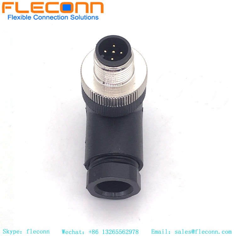 M12 Male Right Angle Connector