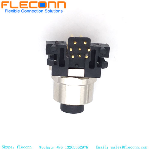 M12 Right Angle Panel Mount Connector