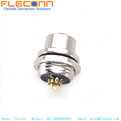 M12 A Coded 12 Pin Connector， Front Panel Mount