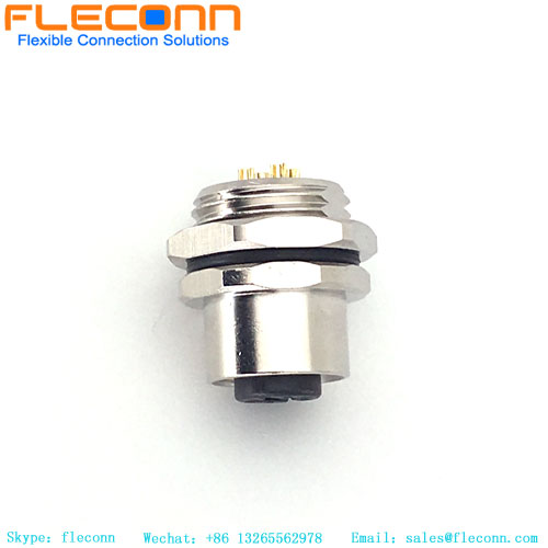 M12 4 Pos A-Coding Female Panel Mount Connector