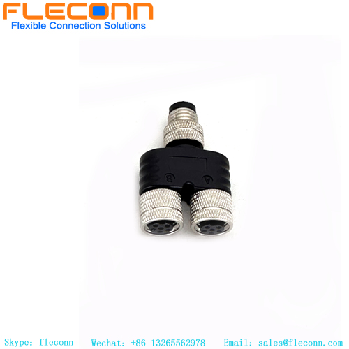 M12 6 Pin Y Type Splitter