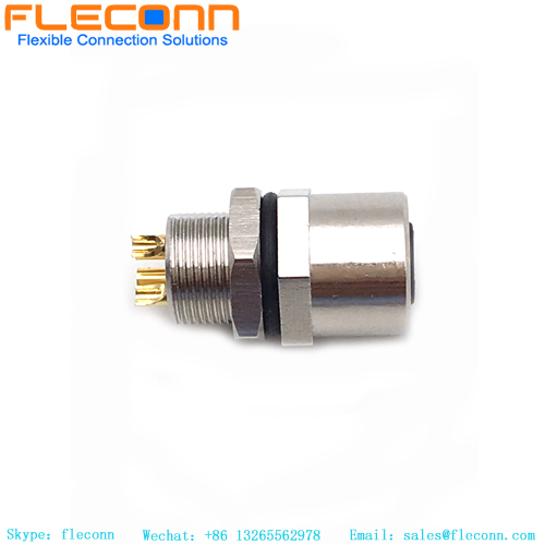 M8 4 Pin A-coded Front Fastened Connector