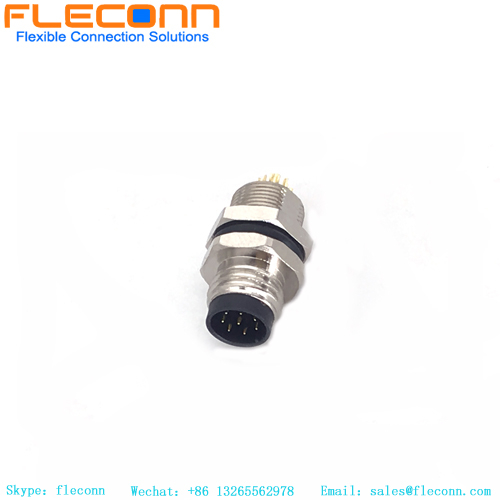 M8 8 Pin Male Panel Mount Connector