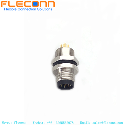 M8 8 Pin Male Panel Mount Connector