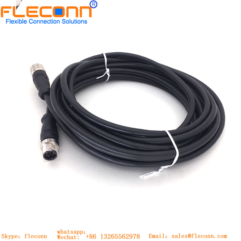 M12 A Coded，8 Pole Female IP67 Waterproof Cable