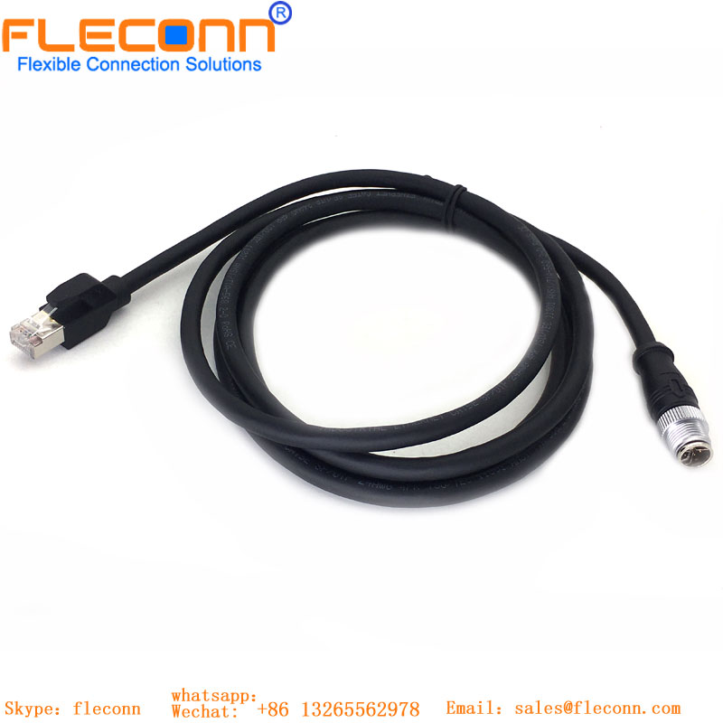 FLECONN can supply M12 x-coded Female connector To Rj45 Cable