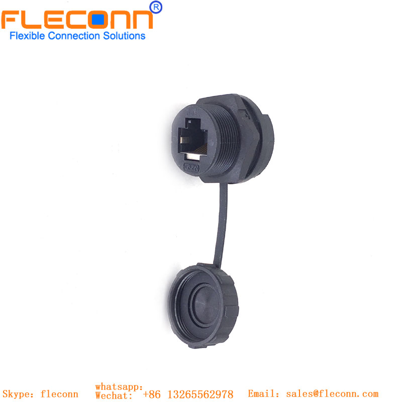 Waterproof RJ45 Connector with board mount solder pins