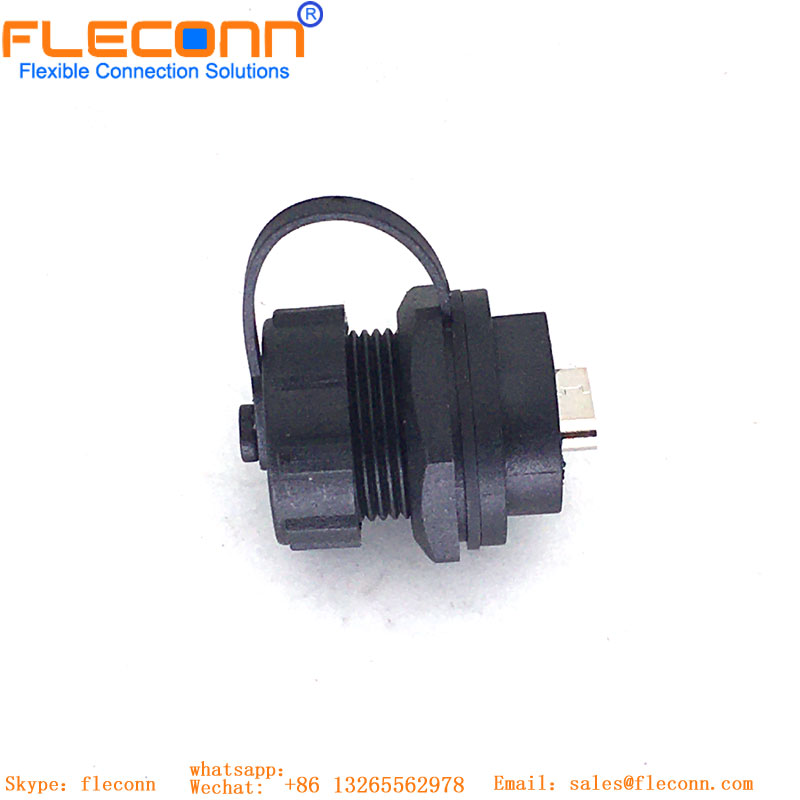Waterproof USB C Panel Mount Connector