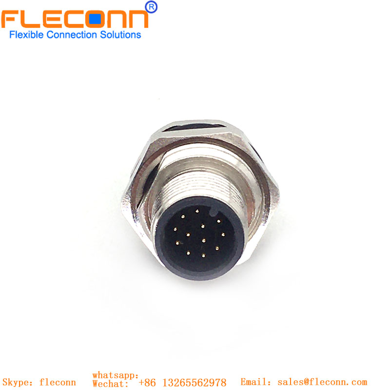 M12 12 Pin Rear Panel Mount Connector
