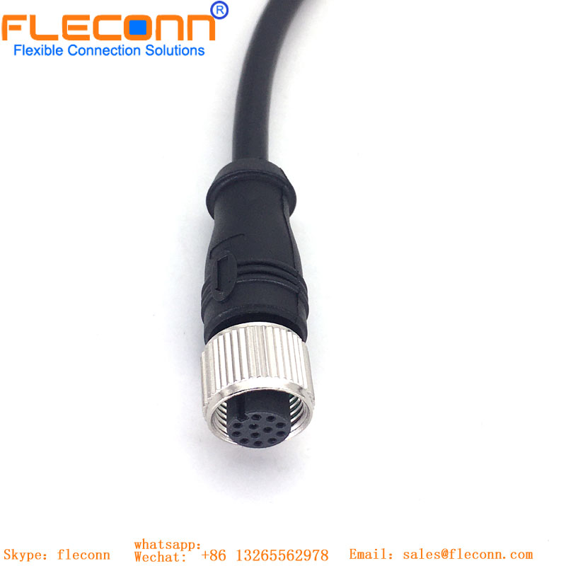 M12 8 Pole A-coded Straight Female Cabe