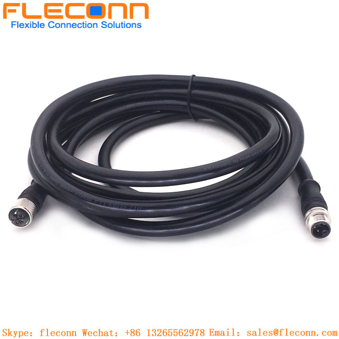 M12 L-Coded 4+PE Male Connector Cable