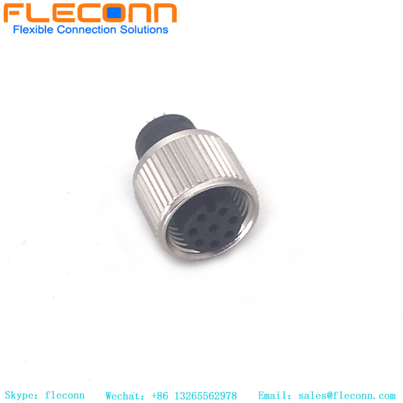 M12 A-Coded 8 Pin Molded Connector